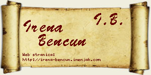 Irena Bencun vizit kartica